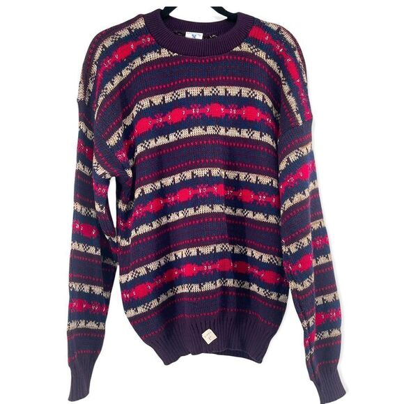 VINTAGE Centennial Knits USA Unisex Knit Acrylic Crewneck Pullover Sweater Large - Picture 1 of 12